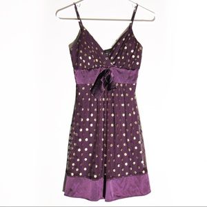 🦄 Taboo Purple Gold Polka Dot Dress